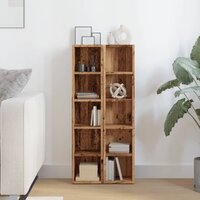 Cd-kasten 2 st 21x16x93,5 bewerkt hout oud houtkleurig 3