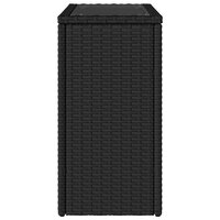 Tuinbijzettafel met glazen blad 58x27,5x55 cm poly rattan zwart 5