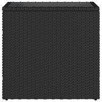 Tuinbijzettafel met glazen blad 58x27,5x55 cm poly rattan zwart 6