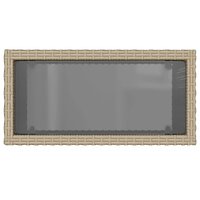 Tuinbijzettafel met glazen blad 58x27,5x55 cm poly rattan beige 8