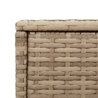 Tuinbijzettafel met glazen blad 58x27,5x55 cm poly rattan beige 9