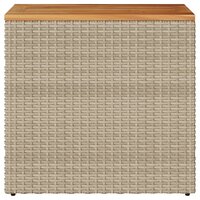 Tuinbijzettafel met houten blad 58x27,5x55 cm poly rattan beige 5
