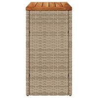 Tuinbijzettafel met houten blad 58x27,5x55 cm poly rattan beige 6