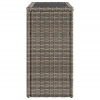 Tuinbijzettafel met glazen blad 58x27,5x55 cm poly rattan grijs 6