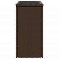 Tuinbijzettafel met glazen blad 58x27,5x55 cm poly rattan bruin 6