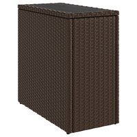 Tuinbijzettafel met glazen blad 58x27,5x55 cm poly rattan bruin 7