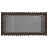 Tuinbijzettafel met glazen blad 58x27,5x55 cm poly rattan bruin 8