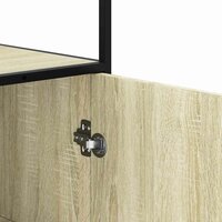 Hoge kast 35,5x35x139 cm bewerkt hout en metaal sonoma eiken 9