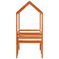 Hoogslaper met dak massief grenenhout wasbruin 90x190 cm 7