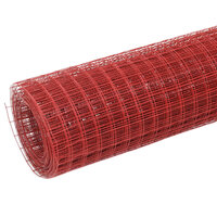 Kippengaas 10x1 m staal met PVC coating rood 2