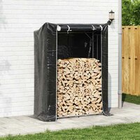 Haardhoutrek met regenhoes 150x60x200 cm gegalvaniseerd staal 3