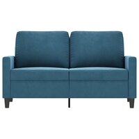 Tweezitsbank 120 cm fluweel blauw 3