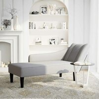 Chaise longue met rechterarmleuning stof wolk grijs 2
