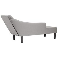 Chaise longue met rechterarmleuning stof wolk grijs 6