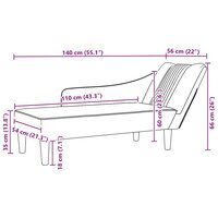 Chaise longue met rechterarmleuning stof wolk grijs 9