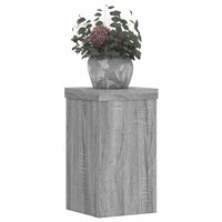 Plantenstandaards 2 st 10x10x18 cm bewerkt hout grijs sonoma 3