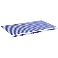 Vervangingsdoek voor luifel 6x3,5 m blauw en wit 2