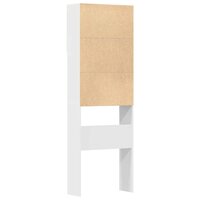 Wasmachinekast 64x24x190 cm bewerkt hout wit 8