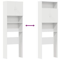 Wasmachinekast 64x24x190 cm bewerkt hout wit 9