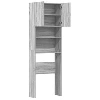 Wasmachinekast 64x24x190 cm bewerkt hout grijs sonoma eikenkl 6