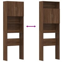 Wasmachinekast 64x24x190 cm bewerkt hout bruin eikenkleurig 9