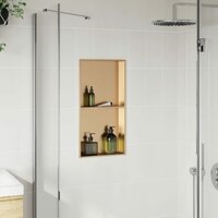 Douchenis 32x62x9 cm roestvrijstaal geborsteld goudkleurig 3