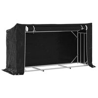 Haardhoutrek met regenhoes 200,5x60,5x110,5 cm staal 2