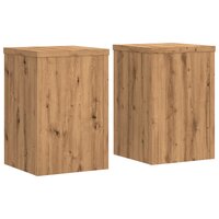 Plantenstandaards 2 st 25x25x35 cm hout artisanaal eiken 2