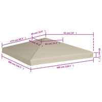 Prieeldak 310 g/m&sup2; 3x3 m beige 6