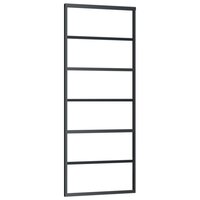 Schuifdeur 76x205 cm ESG-glas en aluminium zwart 2