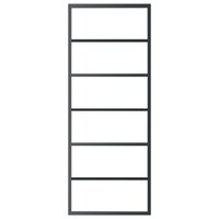 Schuifdeur 76x205 cm ESG-glas en aluminium zwart 3