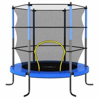 Trampoline met veiligheidsnet rond 140x160 cm blauw 2