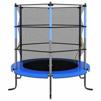 Trampoline met veiligheidsnet rond 140x160 cm blauw 3