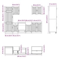 7-delige Keukenkastenset Lucca bewerkt hout betongrijs 8