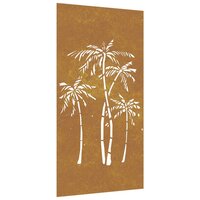 Wanddecoratie tuin palmboomontwerp 105x55 cm cortenstaal 2