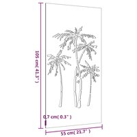 Wanddecoratie tuin palmboomontwerp 105x55 cm cortenstaal 8