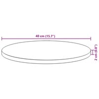 Tafelblad rond &Oslash; 40x2 cm massief acaciahout 9