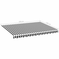 Vervangingsdoek voor luifel 3,5x2,5 m antracietkleurig en wit 6