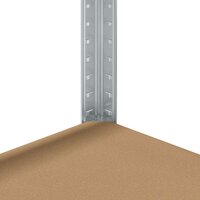 Opbergrekken 4-laags 3 st staal en bewerkt hout zilverkleurig 9
