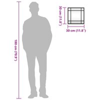 Wandspiegel vierkant 30x30 cm ijzer zwart 8