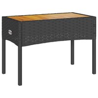 Tuinbank 2-zits met kussens en tafel poly rattan zwart 6