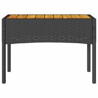 Tuinbank 2-zits met kussens en tafel poly rattan zwart 7