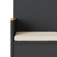 Tuinbank 2-zits met kussens en tafel poly rattan zwart 9
