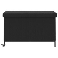 Tuinbox met wielen 110x55x73 cm poly rattan zwart 5