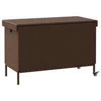 Tuinbox met wielen 110x55x73 cm poly rattan bruin 7