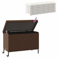 Tuinbox met wielen 110x55x73 cm poly rattan bruin 8
