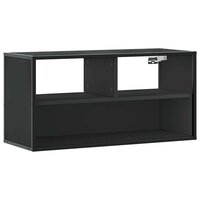 Tv-meubel 80x31x39,5 cm bewerkt hout en metaal zwart 2