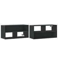 Tv-meubel 80x31x39,5 cm bewerkt hout en metaal zwart 7