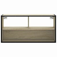 Tv-meubel 80x31x39,5 cm bewerkt hout metaal sonoma eikenkleurig 4