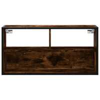 Tv-meubel 80x31x39,5cm bewerkt hout metaal gerookt eikenkleurig 4